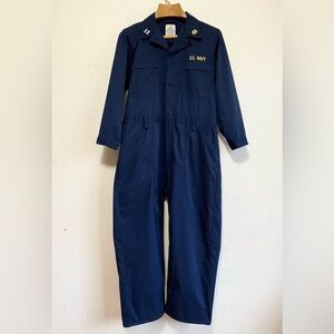 US Military NAVY UTILITY COVERALLS Mens 44 S Blue Metal Zipper American Apparel